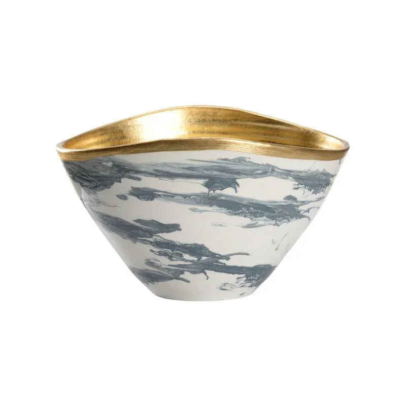 Grigio Marble Made Large Bowl - LOOMLAN - Chelsea House - Boxes & Bowls