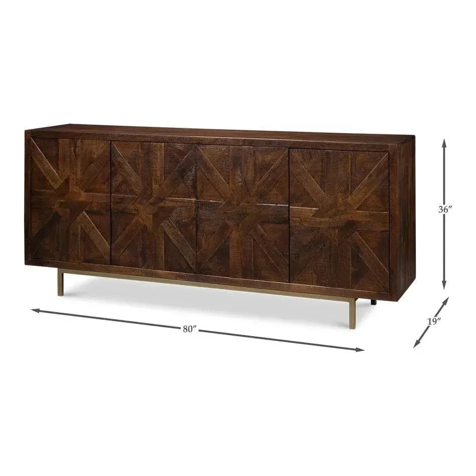 Griglia Four Door Sideboard - LOOMLAN - Sarreid - Sideboards