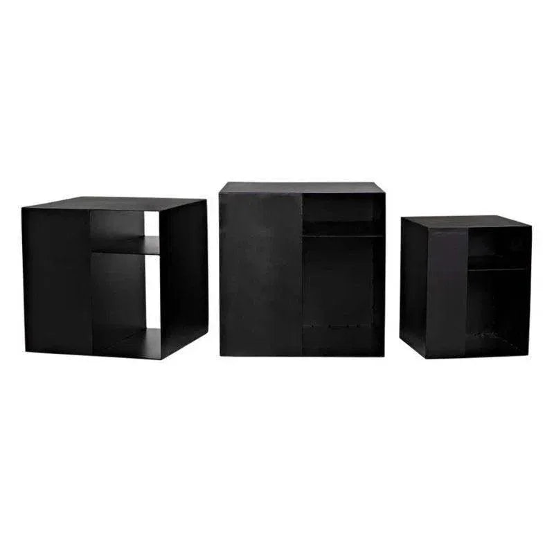 Gropius Steel Floor Shelf Nesting Tables - LOOMLAN - Noir - Side Tables