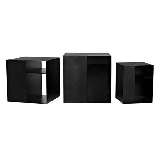 Gropius Steel Floor Shelf Nesting Tables - LOOMLAN - Noir - Side Tables