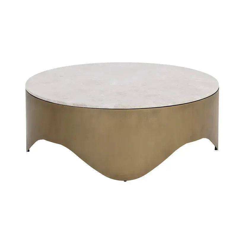 Guinevere White Marble Round Coffee Table - LOOMLAN - SUNPAN - Coffee Tables