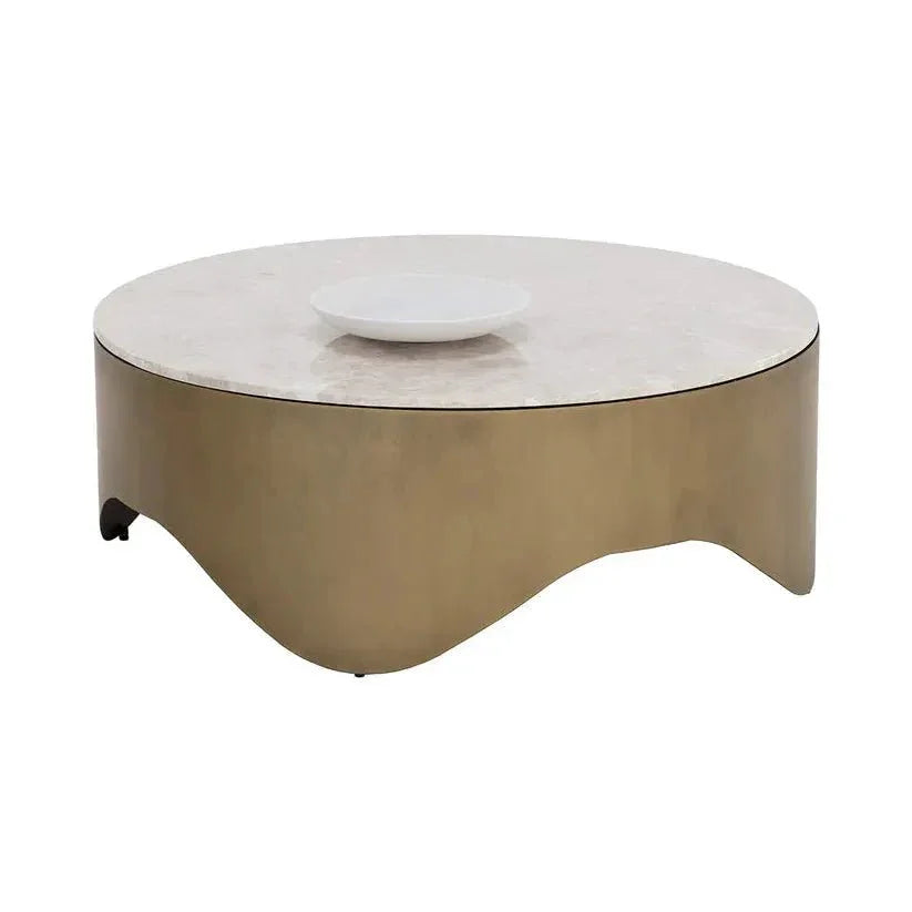 Guinevere White Marble Round Coffee Table - LOOMLAN - SUNPAN - Coffee Tables