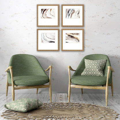 Gulf Neutral Framed Wall Art 4PC