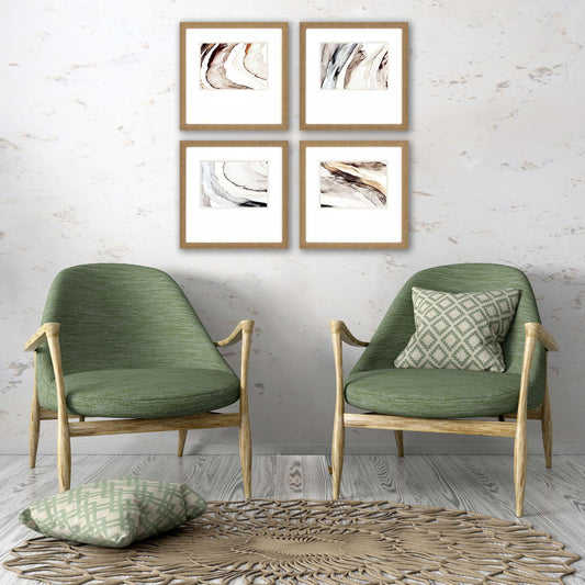 Gulf Neutral Framed Wall Art 4PC