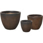 Gunmetal Ceramic Round Pot - LOOMLAN - Planters