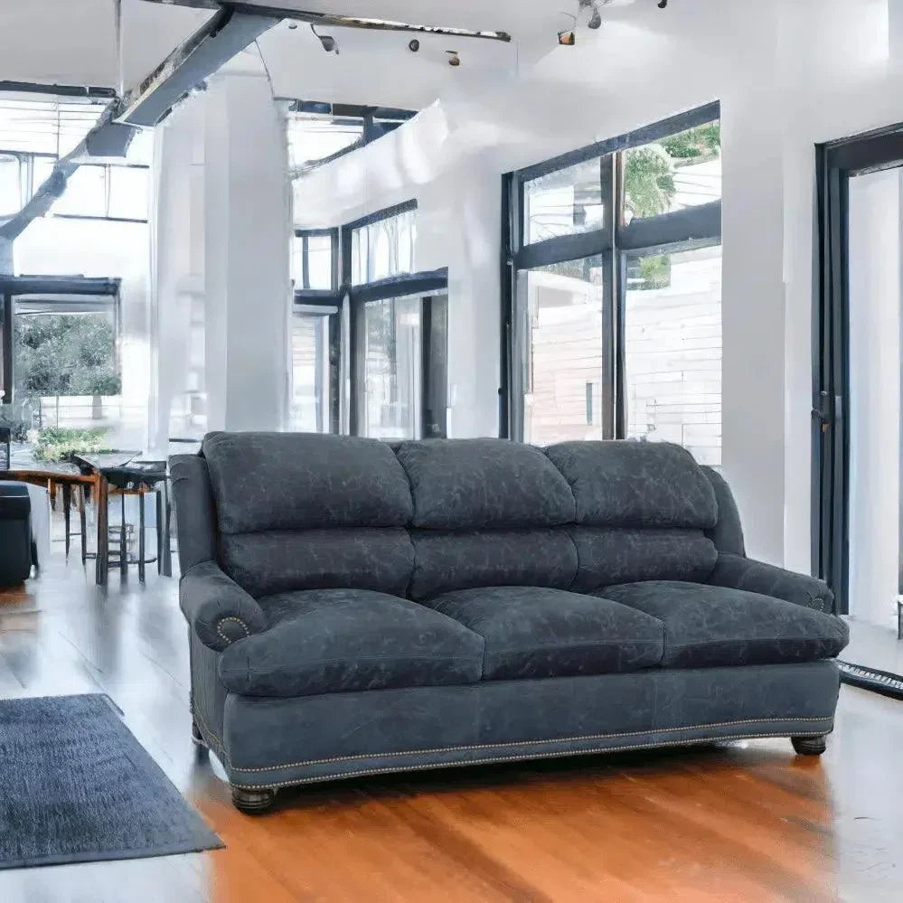 Gunslinger Leather Sofa - Custom Benchmade USA - LOOMLAN - Uptown Sebastian - Sofas & Loveseats