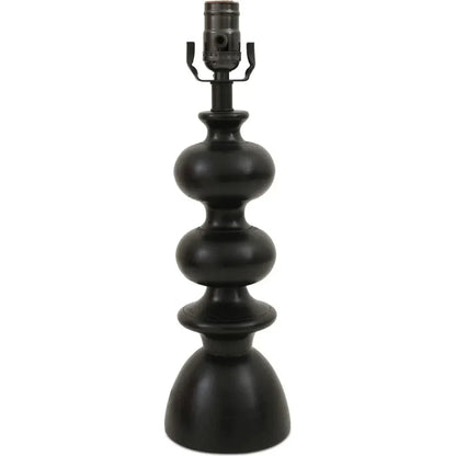 Gwen Wood & Textured Cotton Black Table Lamp - LOOMLAN - Moe's Home - Table Lamps