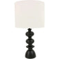 Gwen Wood & Textured Cotton Black Table Lamp - LOOMLAN - Moe's Home - Table Lamps