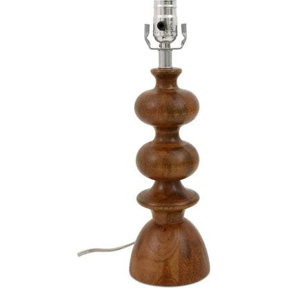 Gwen Wood & Textured Cotton Brown Table Lamp - LOOMLAN - Moe's Home - Table Lamps