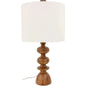 Gwen Wood & Textured Cotton Brown Table Lamp - LOOMLAN - Moe's Home - Table Lamps
