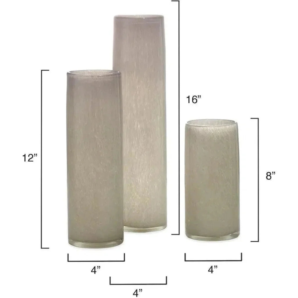 Gwendolyn Hand Blown Glass Cylinder Vases 3PC - LOOMLAN - Jamie Young - Vases & Jars
