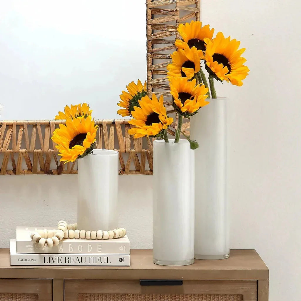 Gwendolyn Hand Blown Glass Cylinder Vases 3PC - LOOMLAN - Jamie Young - Vases & Jars