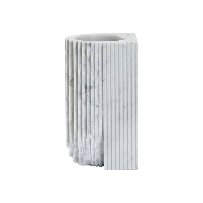 Gwyn Carrera Marble Made White Vase - LOOMLAN - Wildwood - Vases & Jars