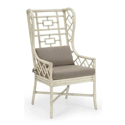 Gwyneth Rattan Frame Comfortable Wing Chair - LOOMLAN - Wildwood - Club Chairs