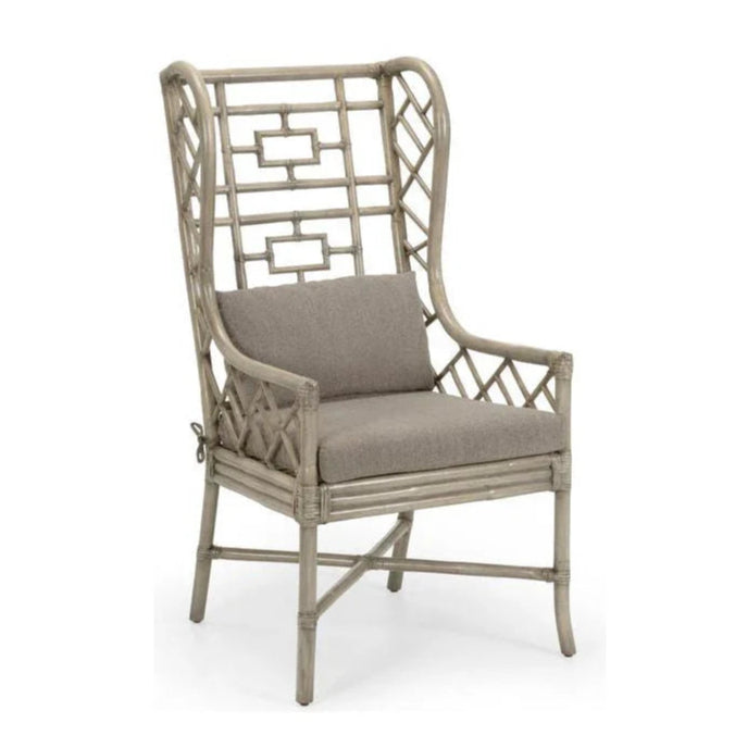 Gwyneth Rattan Frame Comfortable Wing Chair - LOOMLAN - Wildwood - Club Chairs