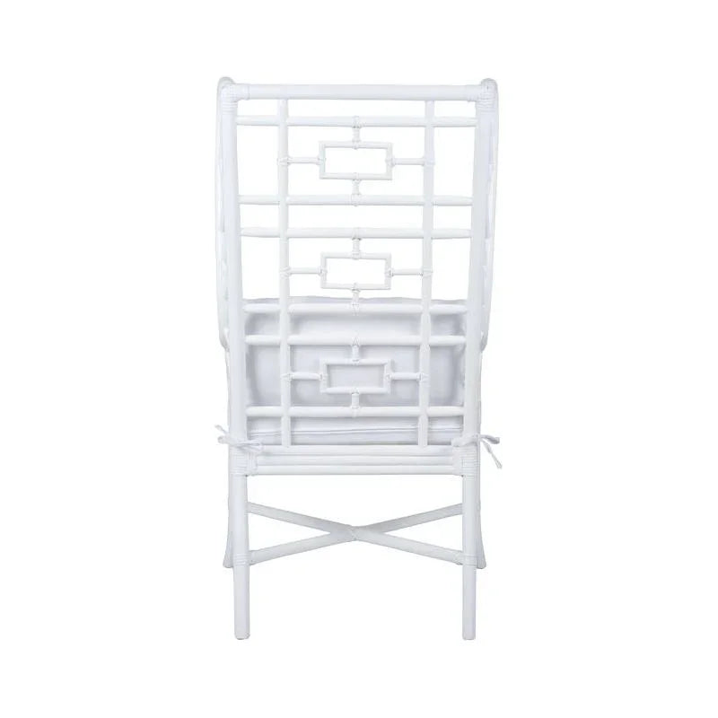 Gwyneth Rattan Frame White Wing Chair - LOOMLAN - Wildwood - Club Chairs