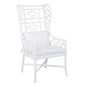 Gwyneth Rattan Frame White Wing Chair - LOOMLAN - Wildwood - Club Chairs