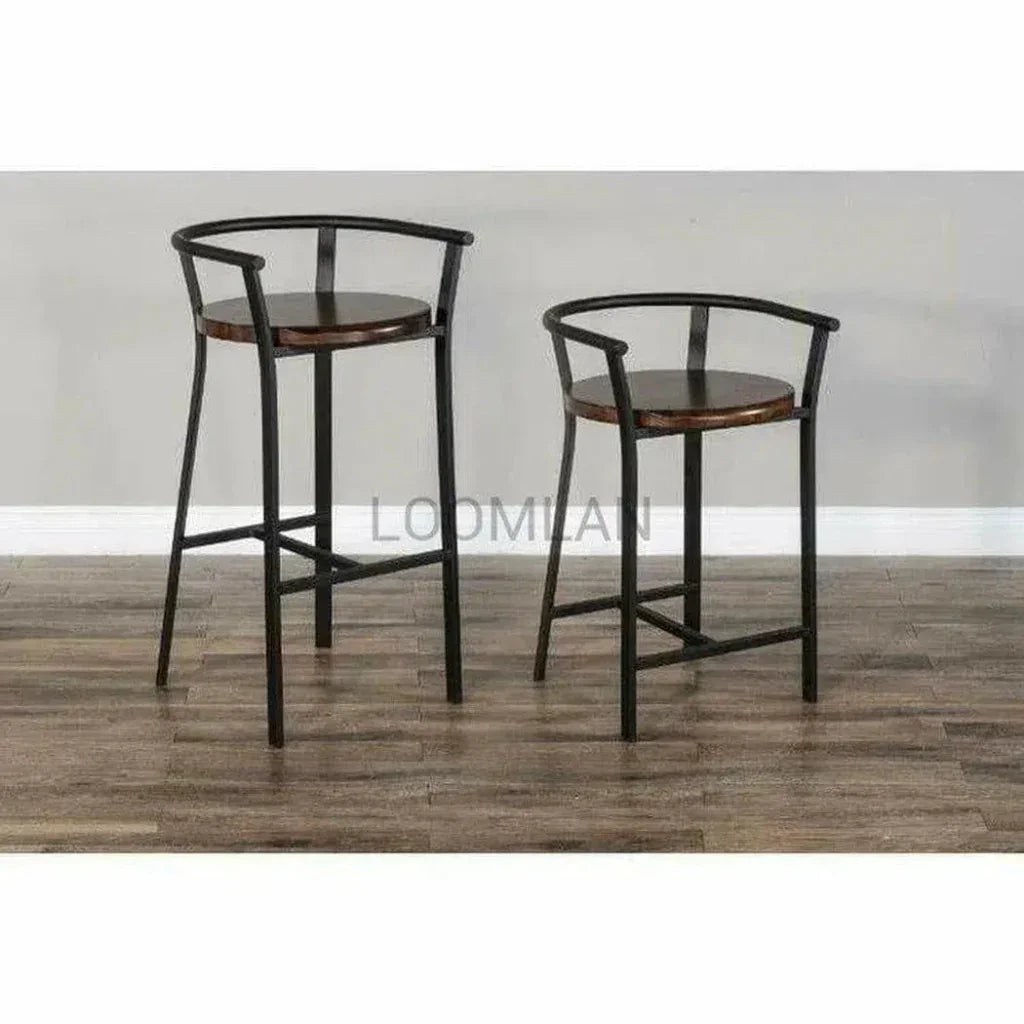 H Bar Height Barstool Wood Seat - LOOMLAN - Sunny D - Bar Stools