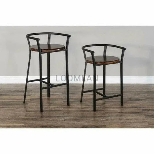 H Bar Height Barstool Wood Seat - LOOMLAN - Sunny D - Bar Stools