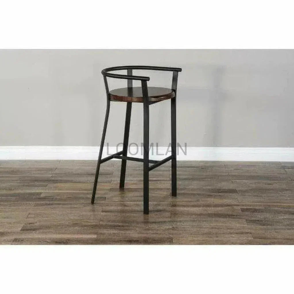 H Bar Height Barstool Wood Seat - LOOMLAN - Sunny D - Bar Stools