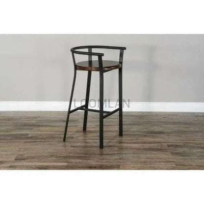 H Bar Height Barstool Wood Seat - LOOMLAN - Sunny D - Bar Stools
