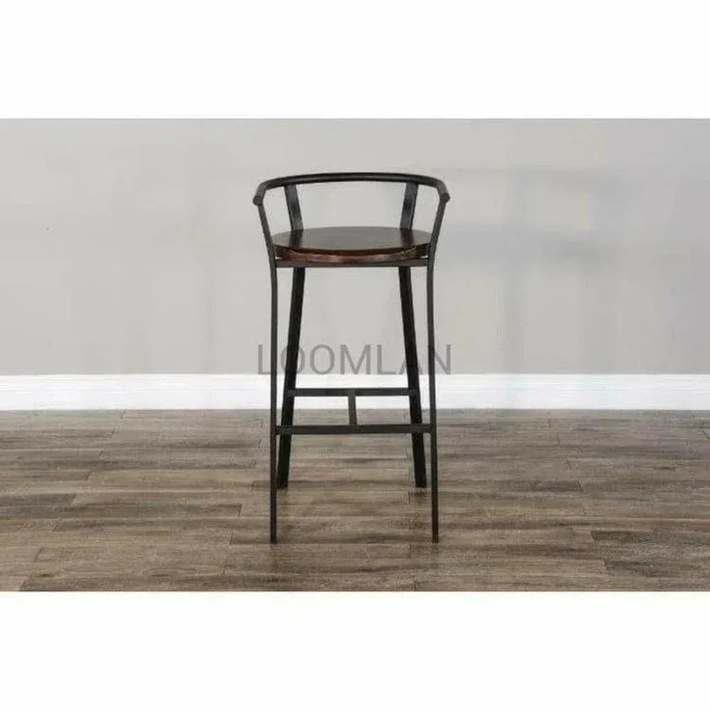 H Bar Height Barstool Wood Seat - LOOMLAN - Sunny D - Bar Stools