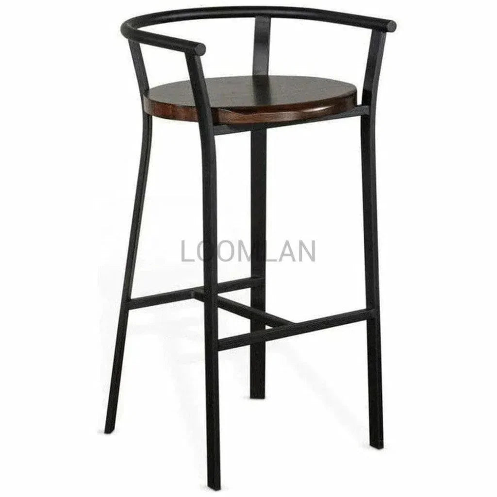 H Bar Height Barstool Wood Seat - LOOMLAN - Sunny D - Bar Stools