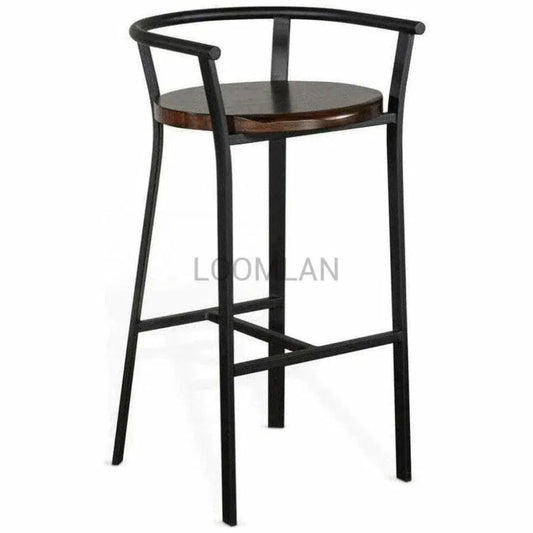 H Bar Height Barstool Wood Seat - LOOMLAN - Sunny D - Bar Stools