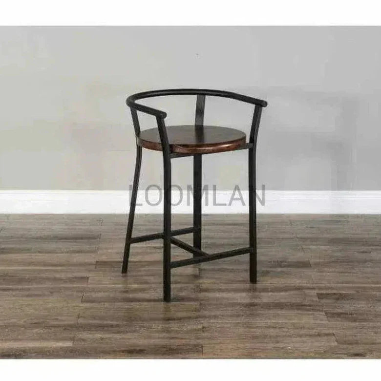 H Counter Height Barstool Wood Seat - LOOMLAN - Sunny D - Counter Stools