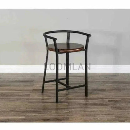 H Counter Height Barstool Wood Seat - LOOMLAN - Sunny D - Counter Stools