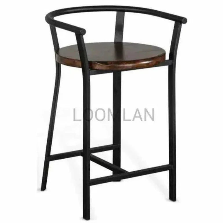 H Counter Height Barstool Wood Seat - LOOMLAN - Sunny D - Counter Stools