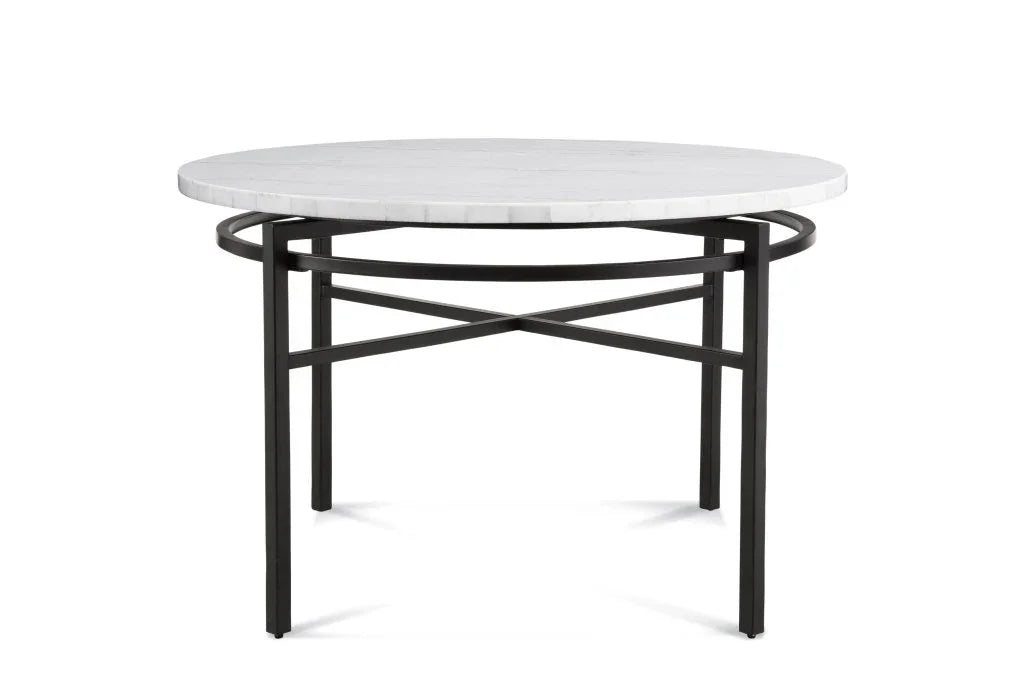 Hadley White Marble Top Dining Table-Dining Tables-Bassett Mirror-LOOMLAN