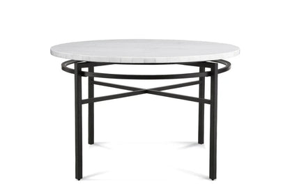 Hadley White Marble Top Dining Table-Dining Tables-Bassett Mirror-LOOMLAN