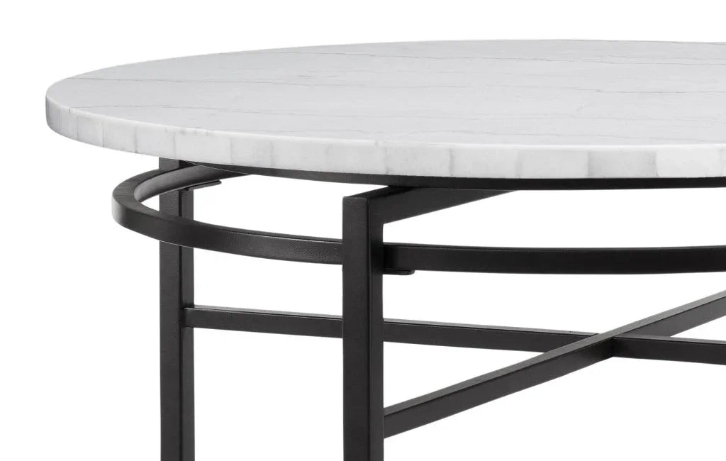 Hadley White Marble Top Dining Table-Dining Tables-Bassett Mirror-LOOMLAN