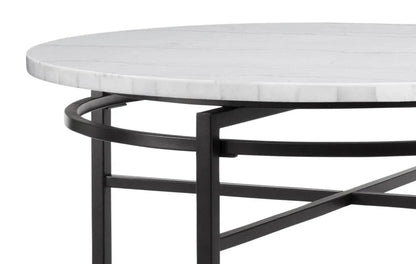 Hadley White Marble Top Dining Table-Dining Tables-Bassett Mirror-LOOMLAN