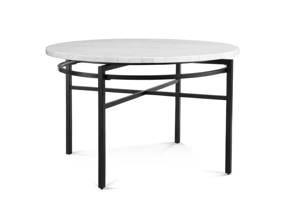 Hadley White Marble Top Dining Table-Dining Tables-Bassett Mirror-LOOMLAN