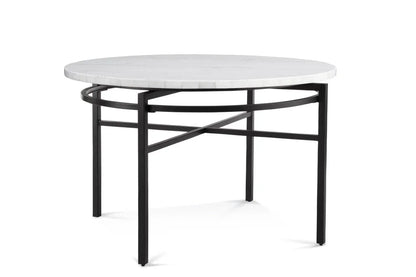 Hadley White Marble Top Dining Table-Dining Tables-Bassett Mirror-LOOMLAN