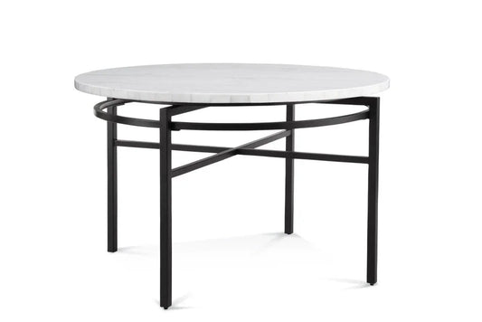 Hadley White Marble Top Dining Table-Dining Tables-Bassett Mirror-LOOMLAN