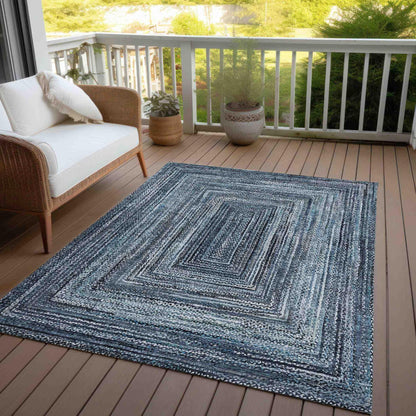 Haelanor Blue Washable Indoor-Outdoor Rug