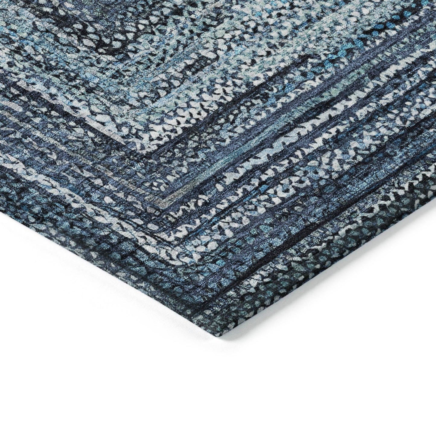 Haelanor Blue Washable Indoor-Outdoor Rug
