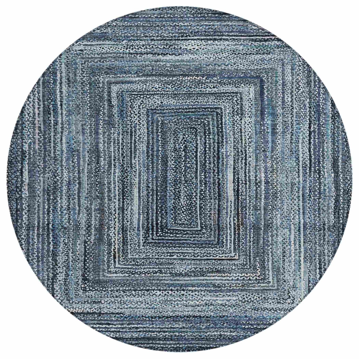 Haelanor Blue Washable Indoor-Outdoor Rug