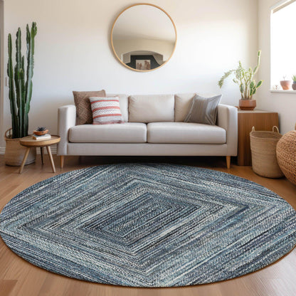 Haelanor Blue Washable Indoor-Outdoor Rug
