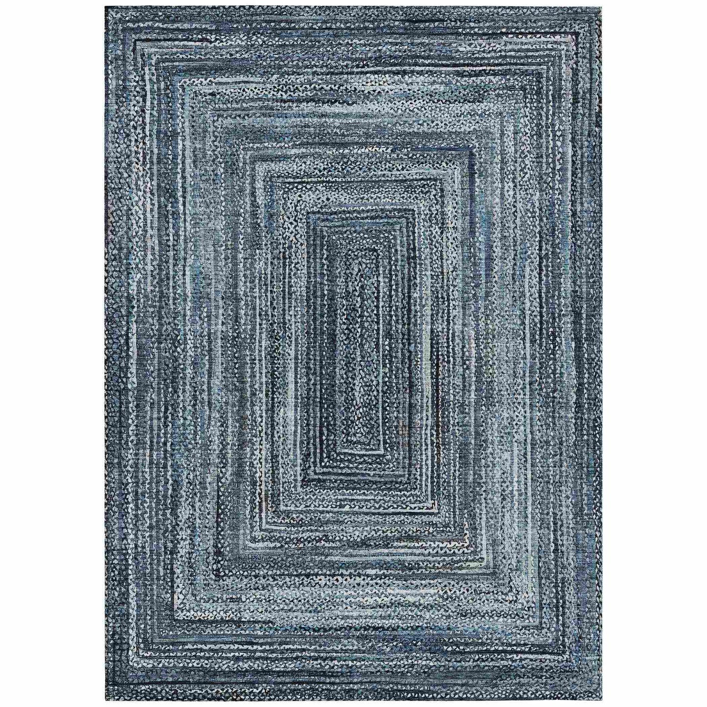 Haelanor Blue Washable Indoor-Outdoor Rug