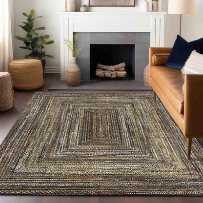 Haelanor Brown Washable Indoor-Outdoor Rug