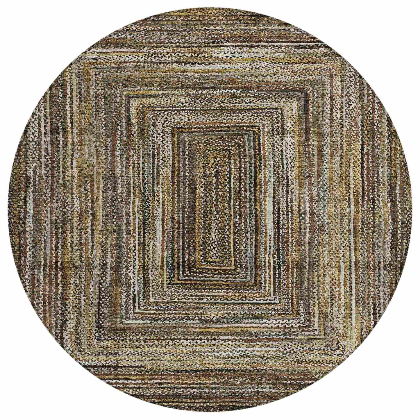 Haelanor Brown Washable Indoor-Outdoor Rug