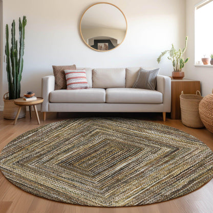 Haelanor Brown Washable Indoor-Outdoor Rug