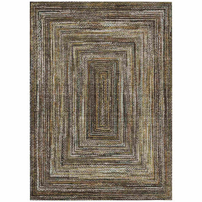 Haelanor Brown Washable Indoor-Outdoor Rug