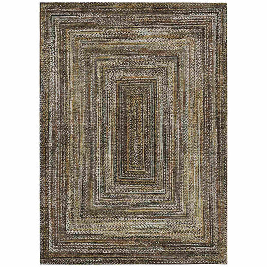 Haelanor Brown Washable Indoor-Outdoor Rug