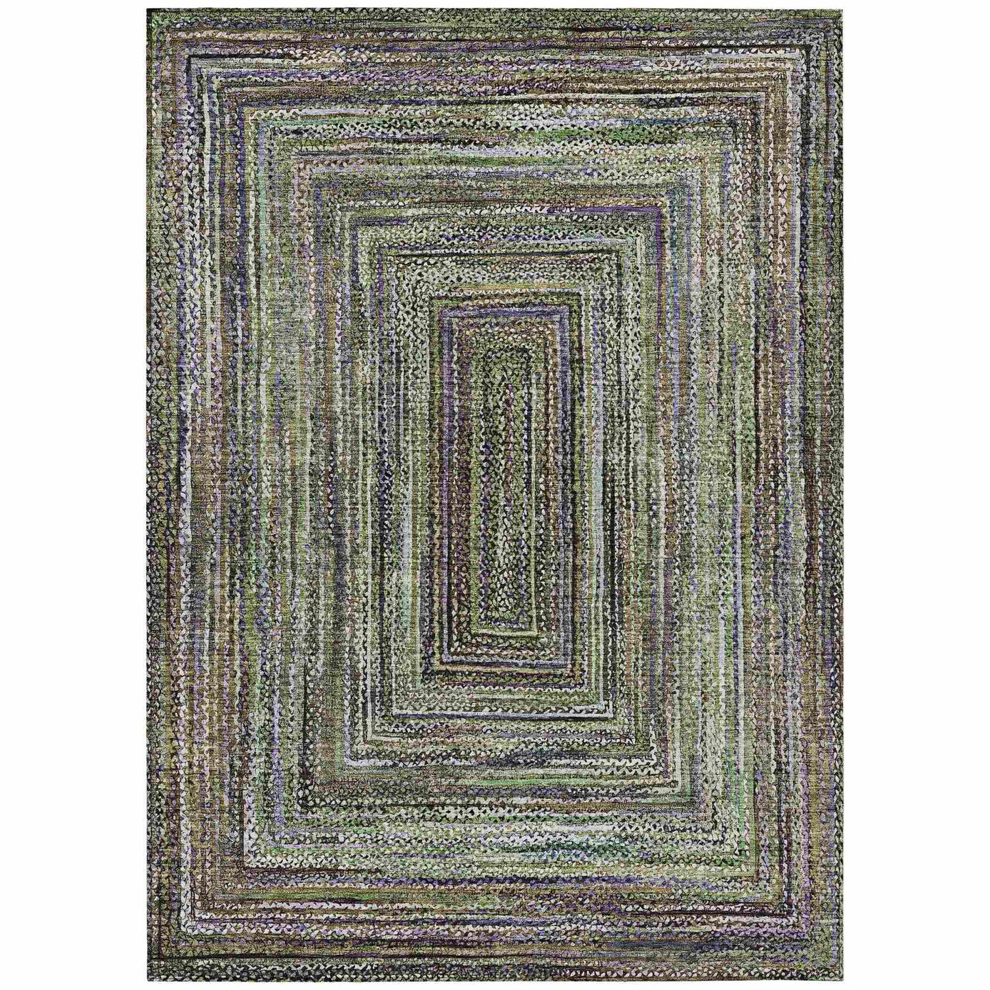 Haelanor Green Washable Indoor-Outdoor Rug