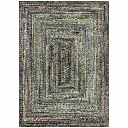 Haelanor Green Washable Indoor-Outdoor Rug